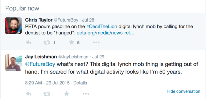 Picture from What Happens When Outrage Spawns “Digital Lynch Mob”